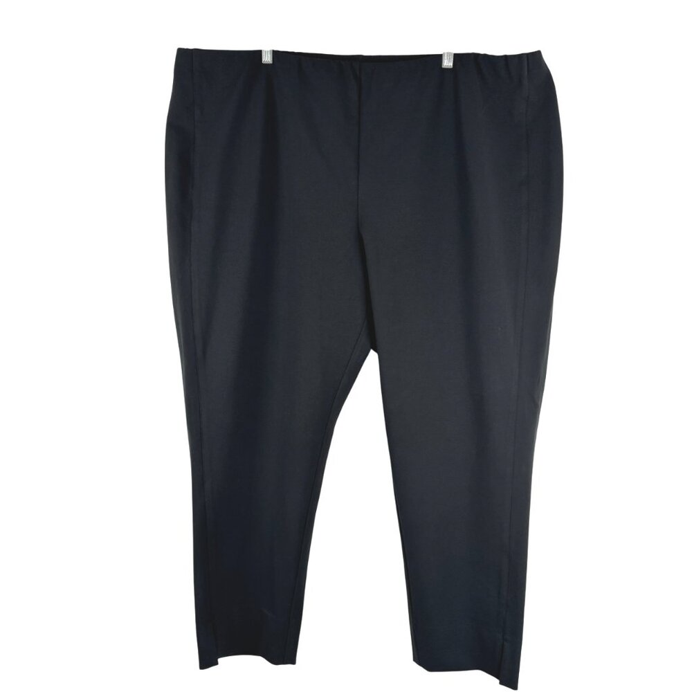 J. Jill‎ Ponte Slim Leg Pull On Pants 4X Black Viscose Blend Stretch PT-2445